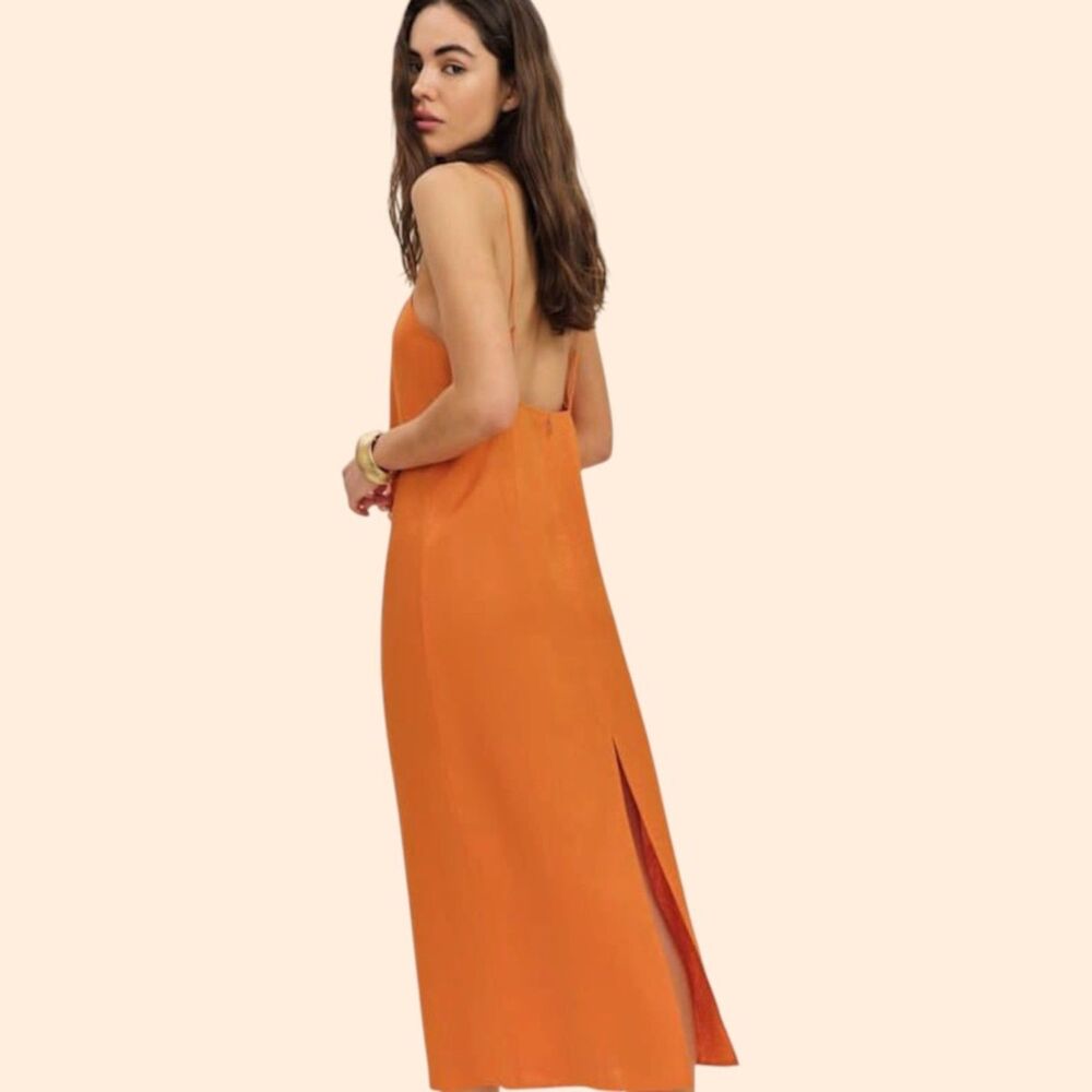 Reformation Gael Linen Dress Citrus